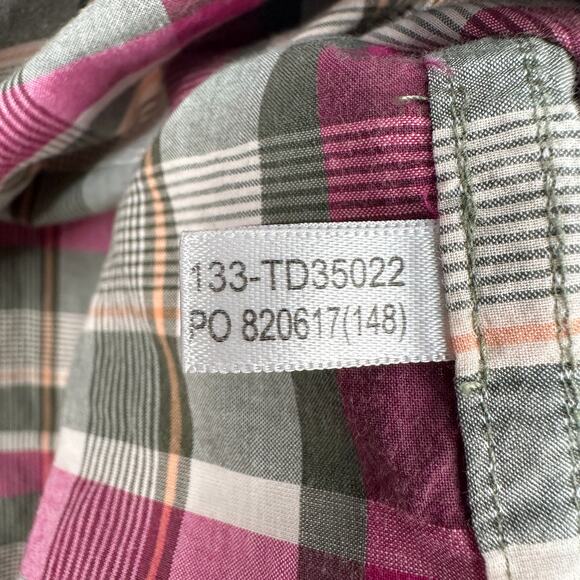 Tommy Bahama Shirt Mens L Pink Green Cream Plaid Island Modern Fit Short Sleeves - Picture 6 of 7